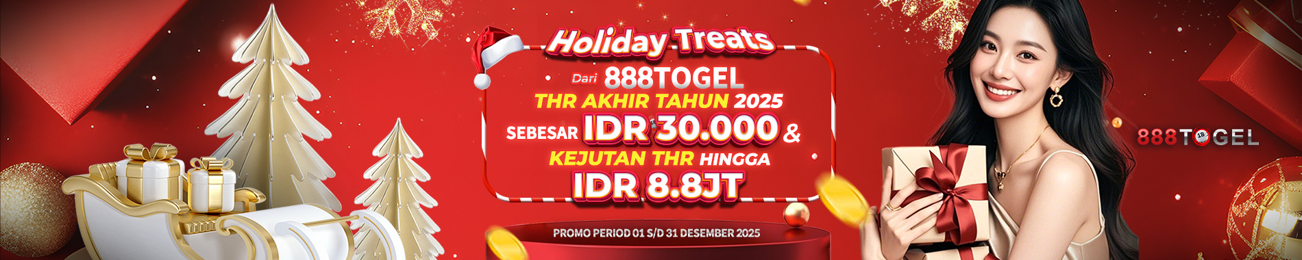 888Togel Promo THR Akhir Tahun 2025 Sebesar IDR 30.000  & Kejutan THR Hingga IDR 8.8JT